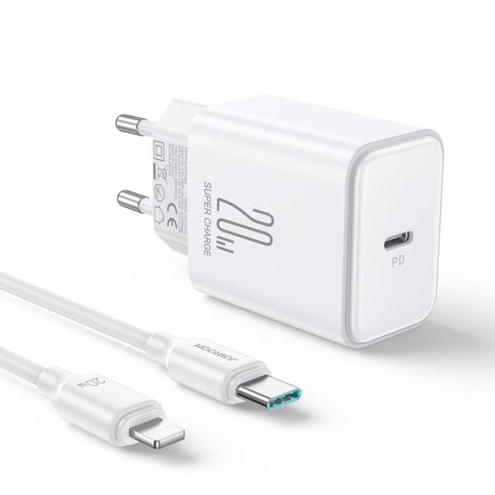Joyroom - Joyroom PD Väggladdare USB-C 20W Lightning Kabel - Vit