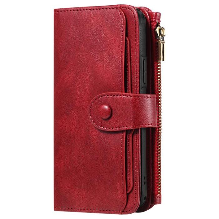 A-One Brand - iPhone 17 Plånboksfodral Detachable Zipper - Röd