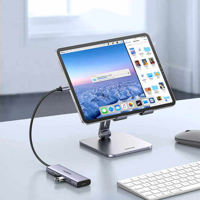 Ugreen - Ugreen 5in1 HUB USB-C Till 1xUSB-C 1xHDMI 3xUSB-A 3.0 - Grå