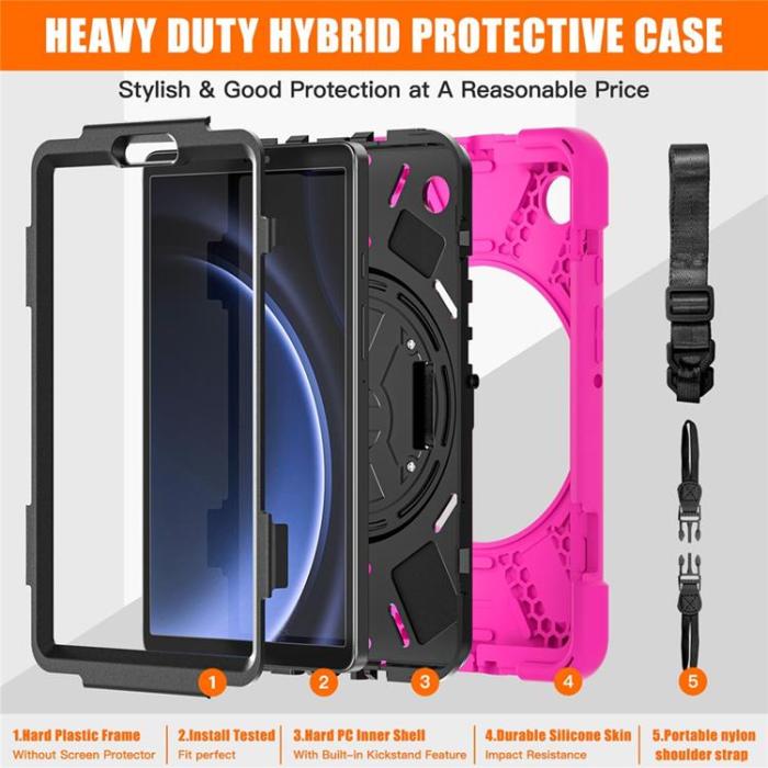 A-One Brand - Galaxy Tab A9 Skal Kickstand Handrem Med Axelrem - Ros