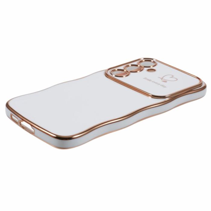 OEM - Love Hearts Mobilskal till Samsung Galaxy A55 5G TPU - Ivory Vit