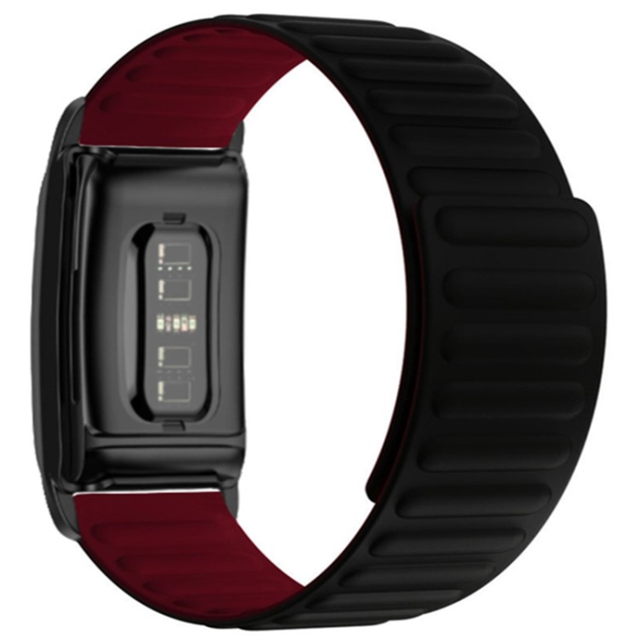 A-One Brand - Whoop 4.0 Armband Magnetic Silikon - Svart/Wine Röd