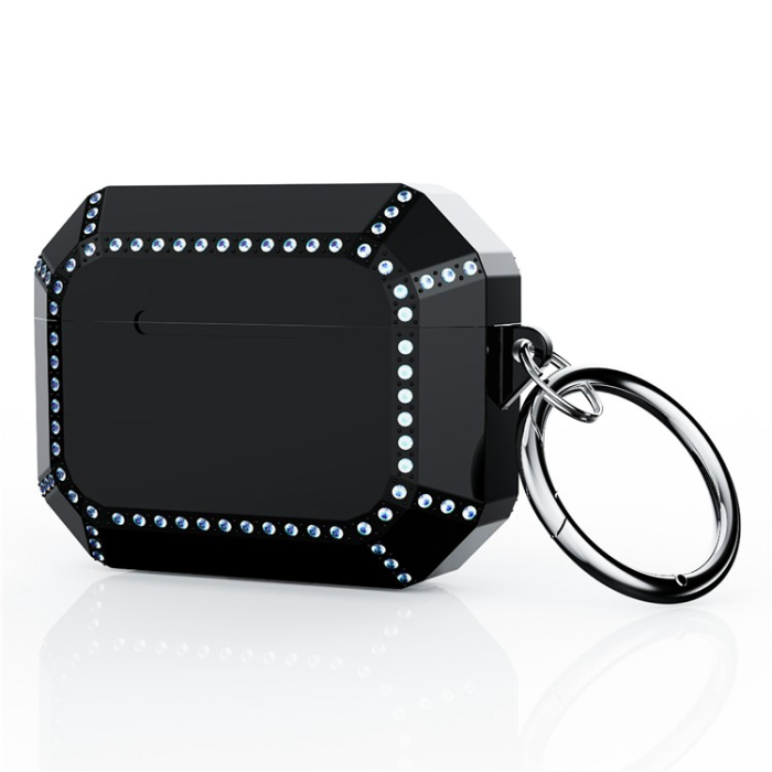 OEM - Airpods Pro 2 Skal Rhinestone Shockproof - Solid Svart