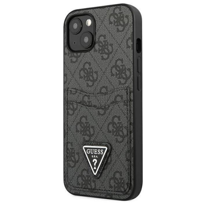 UTGATT1 - Guess iPhone 13 Skal Korthållare 4G Triangle Logo - Svart