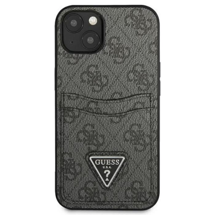 UTGATT1 - Guess iPhone 13 Skal Korthållare 4G Triangle Logo - Svart