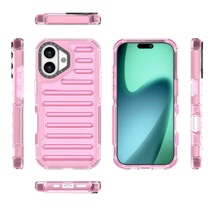 A-One Brand - iPhone 17 Mobilskal Stripe Design Detachable - Ljusrosa