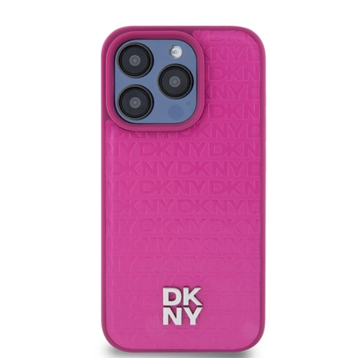 DKNY - DKNY iPhone 15 Pro Mobilskal Magsafe Läder Pattern Metal Logo