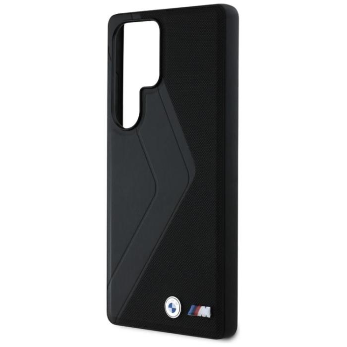 BMW - BMW Galaxy S25 Ultra Mobilskal MagSafe Läder Oversized Stripes - Svart