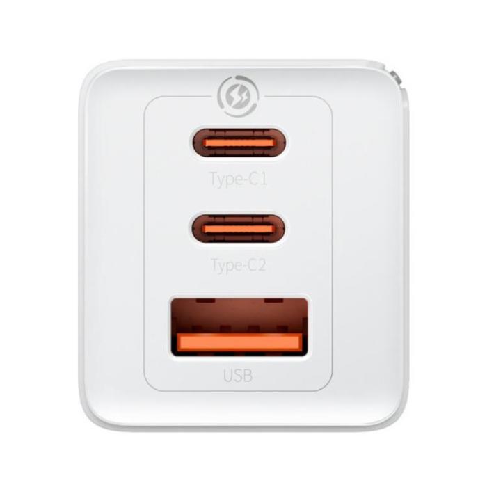 BASEUS - Baseus Väggladdare 65W USB/2xUSB-C USB-C Kabel 100W - Vit