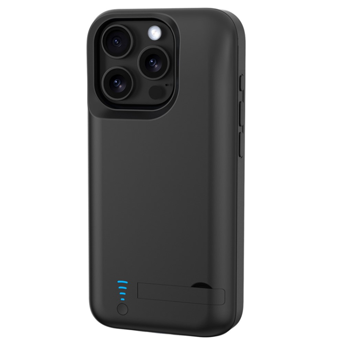 A-One Brand - Galaxy iPhone 16 Pro Batteriskal Kickstand 5000mAh - Svart