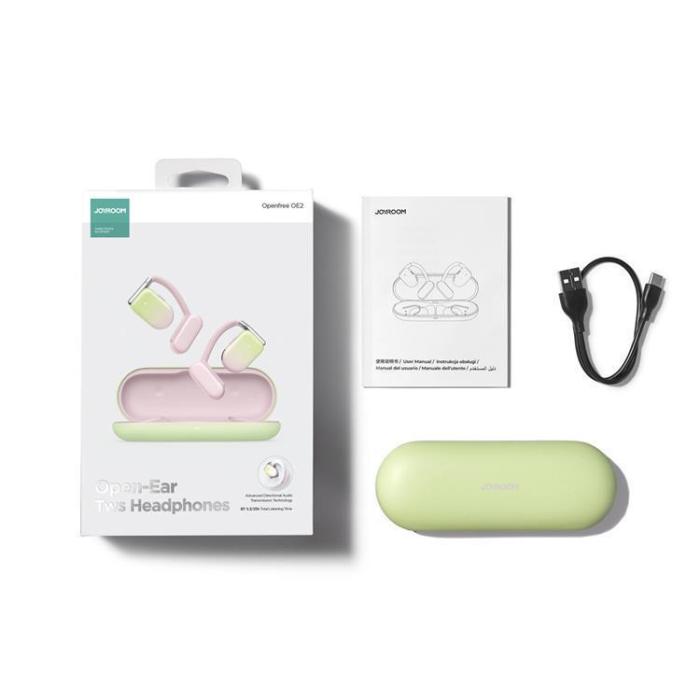 Joyroom - Joyroom Openfree TWS Trådlösa On-Ear Hörlurar - Rosa