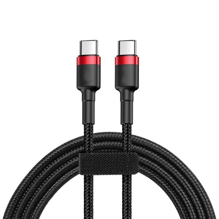 UTGATT1 - SiGN Cafule USB-C till USB-C Kabel, QC 3.0, USB-C PD, 3A, 2m - Röd/Svart