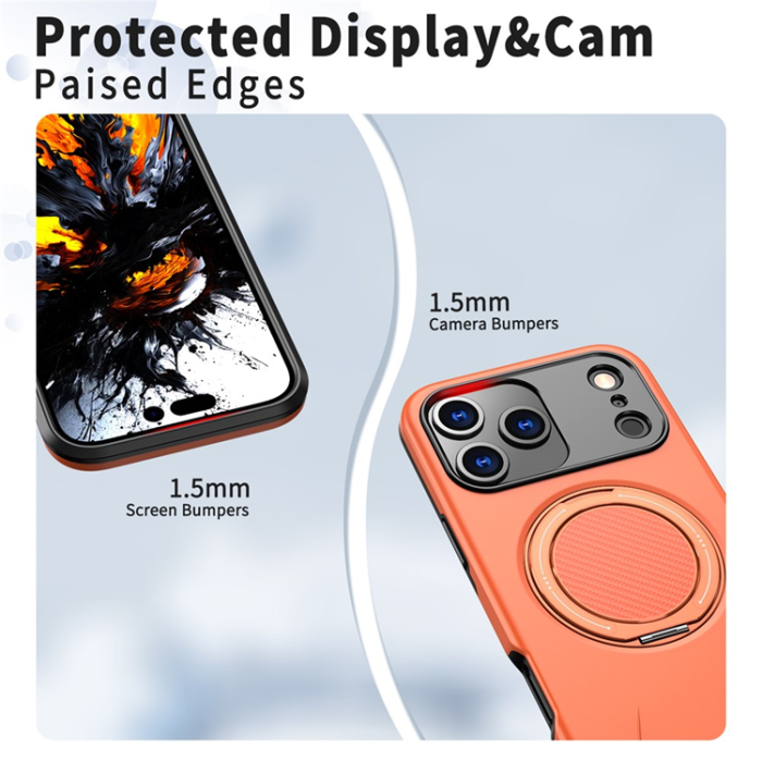 A-One Brand - iPhone 17 Pro Mobilskal MagSafe Rotating Kickstand - Orange