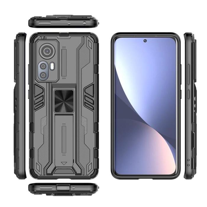 OEM - Kickstand Shockproof Skal Xiaomi 12 Pro - Svart