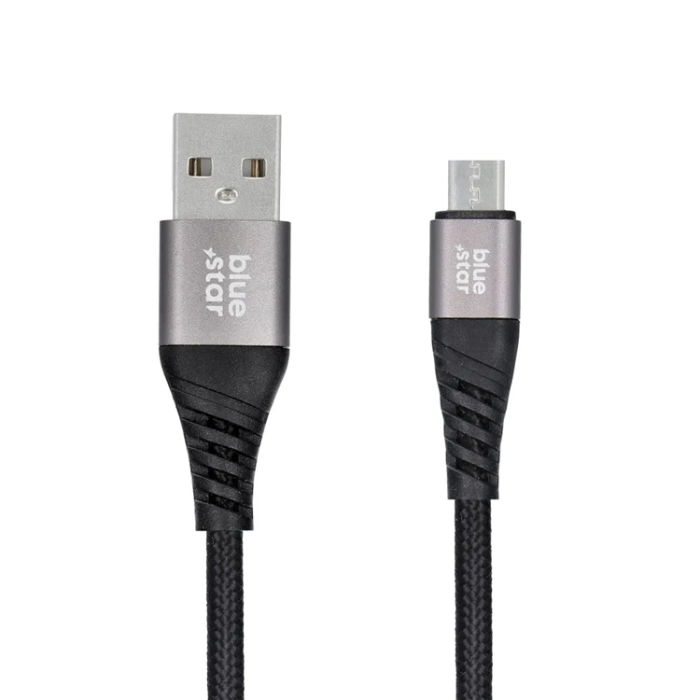 Blue Star - Blue Star USB-A Till Micro-USB Kabel 1.2m - Svart