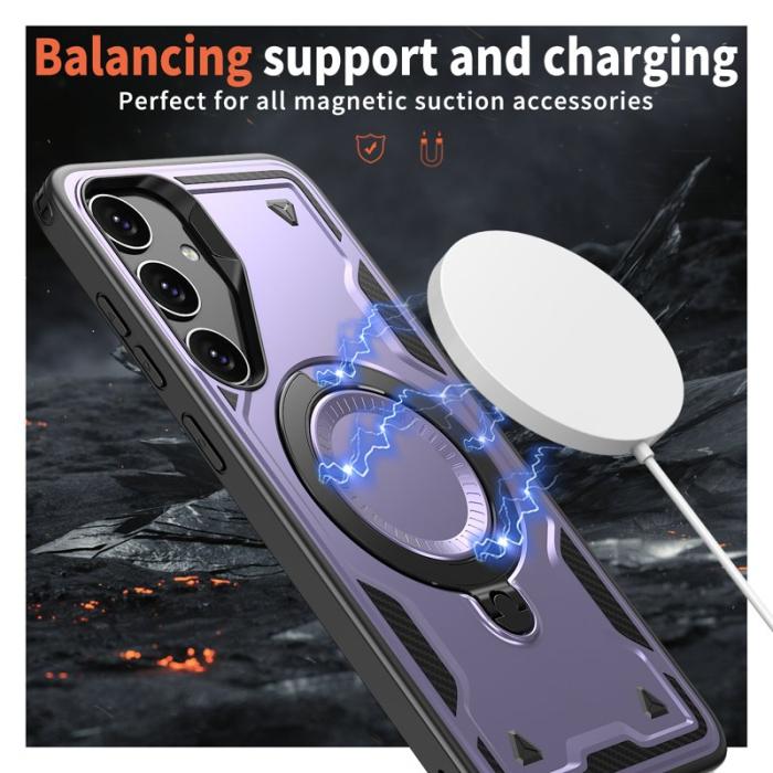 N/A - Mobilskal till Samsung Galaxy S25/S24 Plast Militärskydd - Lila