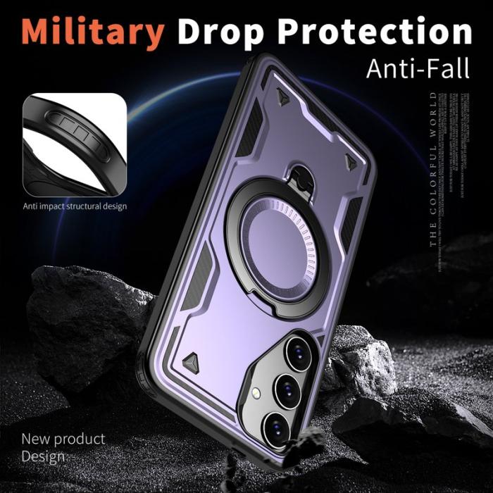N/A - Mobilskal till Samsung Galaxy S25/S24 Plast Militärskydd - Lila
