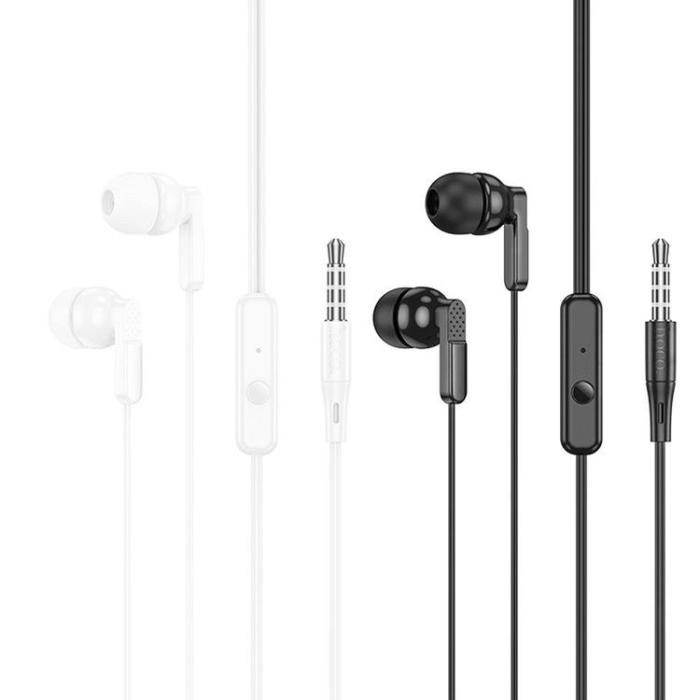 Hoco - HOCO Trådbundna Hörlurar Jack 3.5 mm med Mikrofon M121 - Vit
