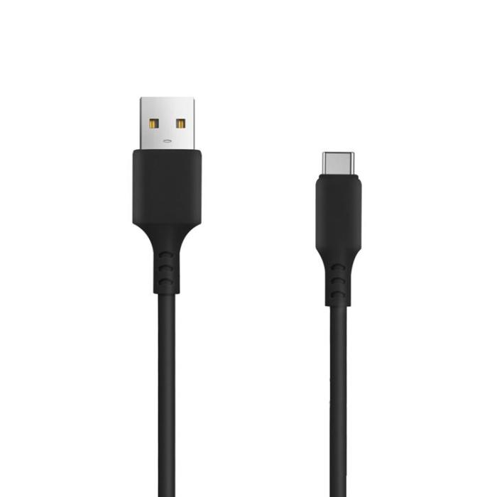 Setty - Setty Billaddare 1xUSB-A 2.4A med USB-C 1m Kabel - Svart