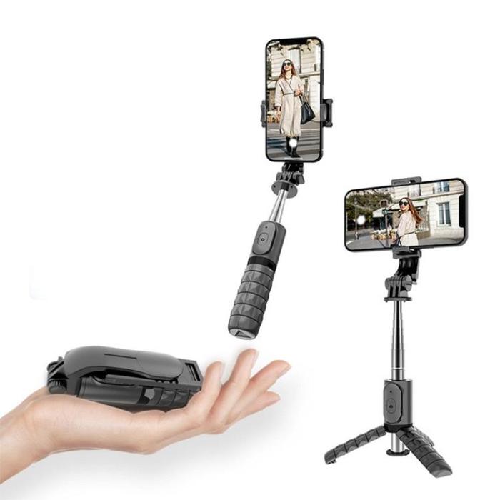 OEM - Combo Selfiestick Med Tripod och fjärrkontroll Bluetooth - Svart