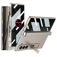 GKK - GKK Galaxy Z Fold 6 Mobilskal med Privacy Skärmskydd - Titanium Grå