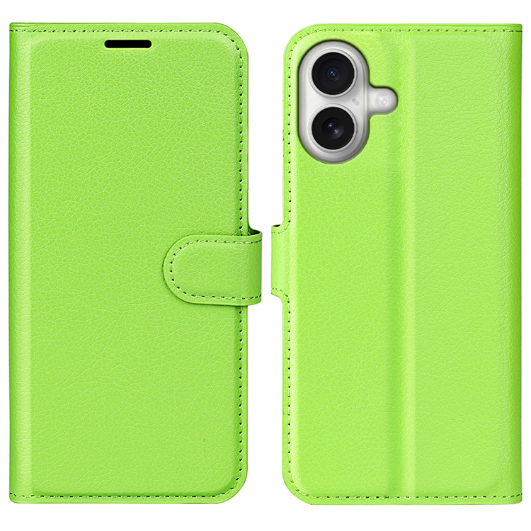 iPhone 17 Plånboksfodral Litchi Texture läder - Grön | 2353 | AlltMobil
