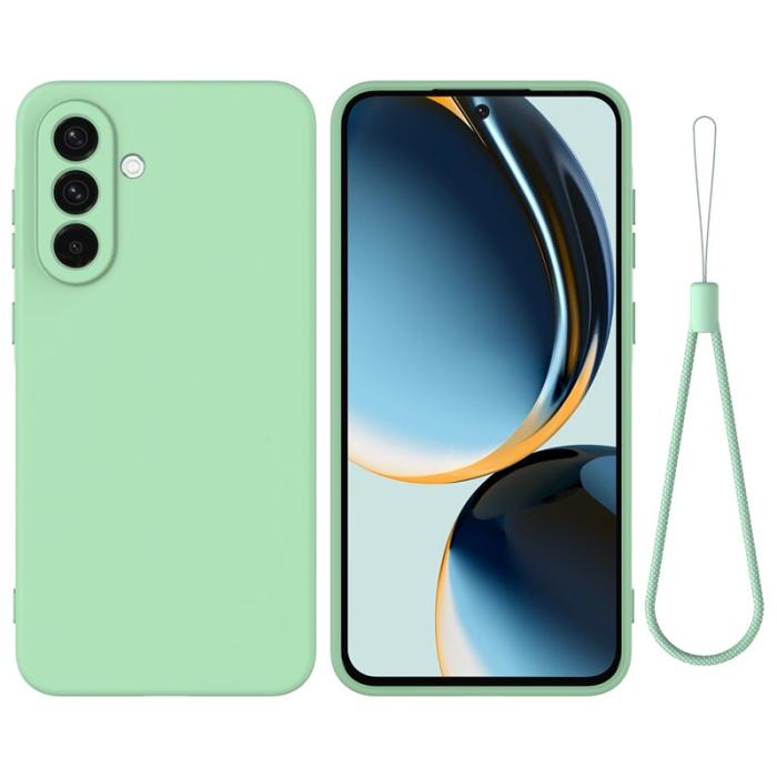 OEM - Mobilskal till Samsung Galaxy S26+ Flytande Silikon Med Handrem - Grön