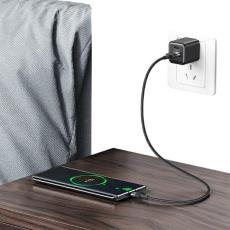 USAMS - USAMS Kabel USB&ndash;USB-C 3A 1,2m (US-SJ718) - St&aring;lgr&aring;
