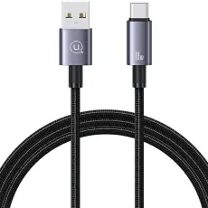 USAMS - USAMS Kabel USB&ndash;USB-C 3A 1,2m (US-SJ663) - St&aring;lgr&aring;