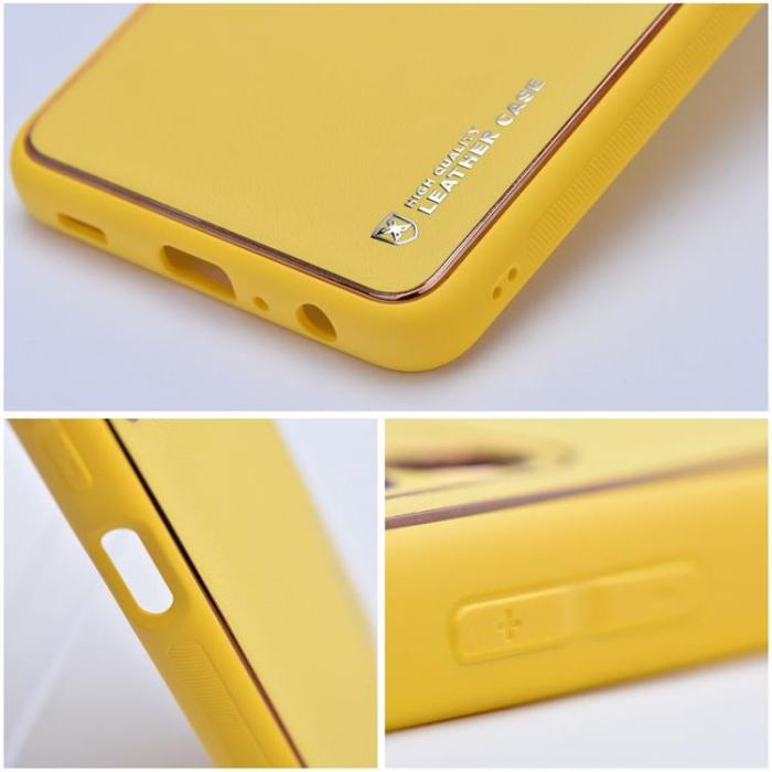OEM - Galaxy A35 5G Mobilskal Läder - Gul