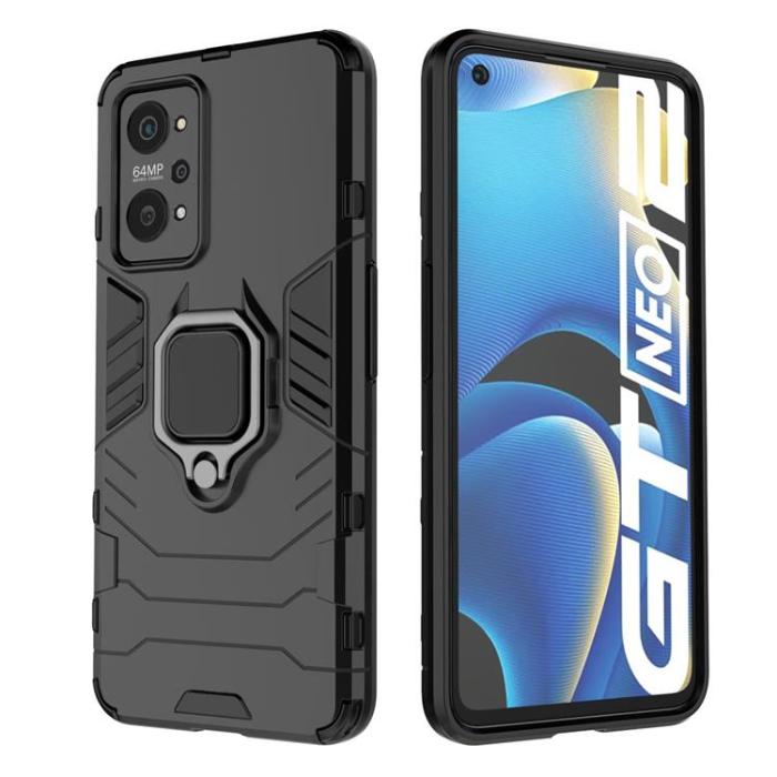 UTGATT5 - Realme GT Neo 2/Neo 3T/GT2 Skal Ring Armor - Svart