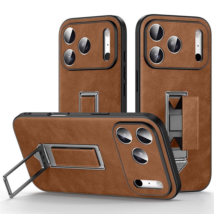 SULADA Mobilskal till iPhone 17 Pro Max Kickstand med Fingerrem - Brun (Brun) | 2353 | AlltMobil