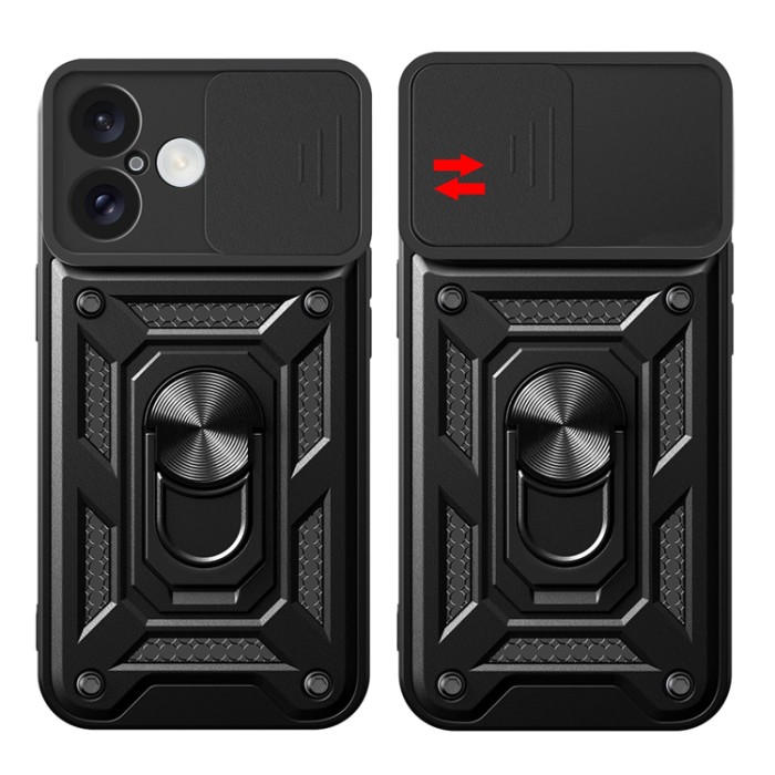 OEM - iPhone 16 Mobilskal Hybrid Armor Camshield - Svart