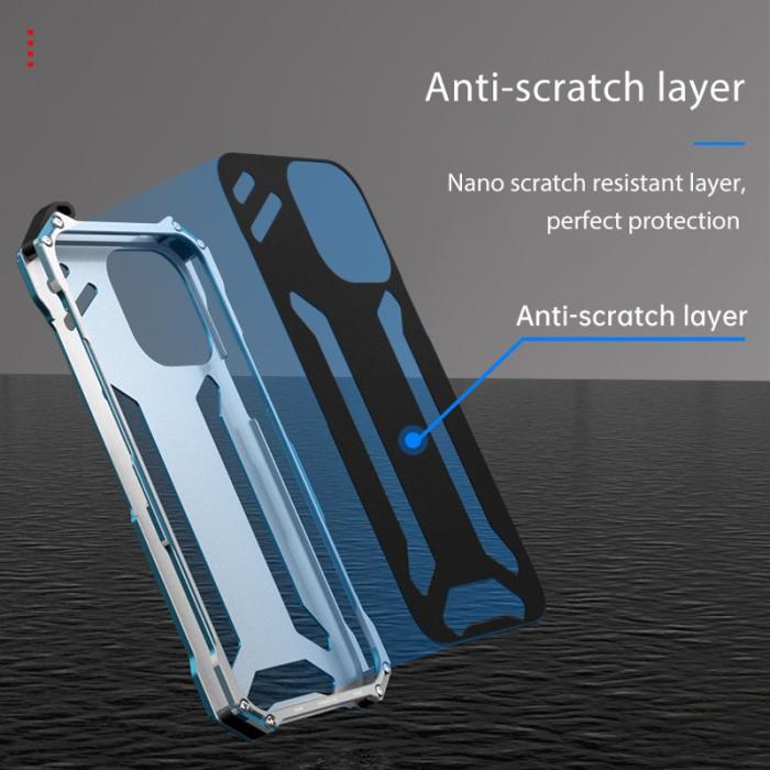 R-JUST - R-JUST Mobilskal till iPhone 15 Plus Aluminium Legering Anti-repor Silver+Blå