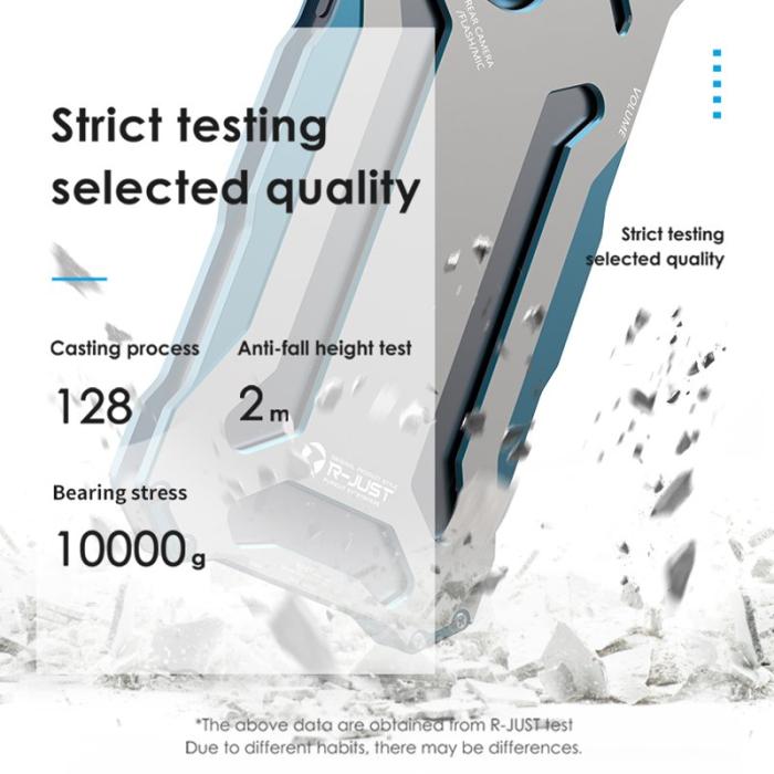 R-JUST - R-JUST Mobilskal till iPhone 15 Plus Aluminium Legering Anti-repor Silver+Blå