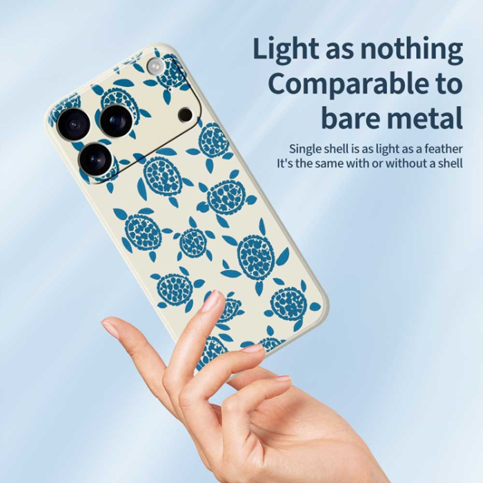 A-One Brand - iPhone 17 Pro Max Mobilskal Turtle Pattern Straight Edge - Beige