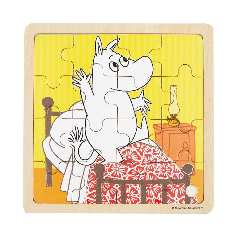 MOOMIN Pussel 16 Pcs Wooden Puzzle Bedtime Jumping