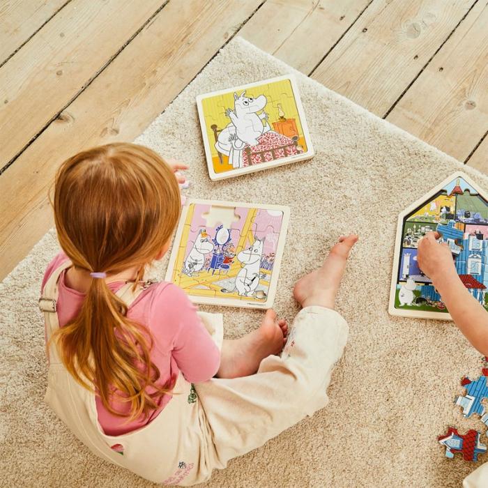 MOOMIN - MOOMIN Pussel 16 Pcs Wooden Puzzle Bedtime Jumping