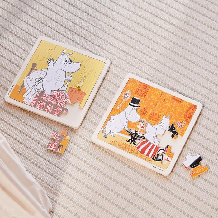 MOOMIN - MOOMIN Pussel 16 Pcs Wooden Puzzle Bedtime Jumping