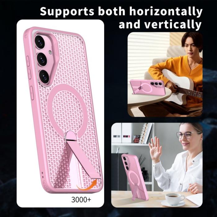 OEM - Mobilskal för Samsung Galaxy S26 Magnetiskt Kickstand TPU PC - Rosa