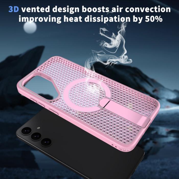 OEM - Mobilskal för Samsung Galaxy S26 Magnetiskt Kickstand TPU PC - Rosa