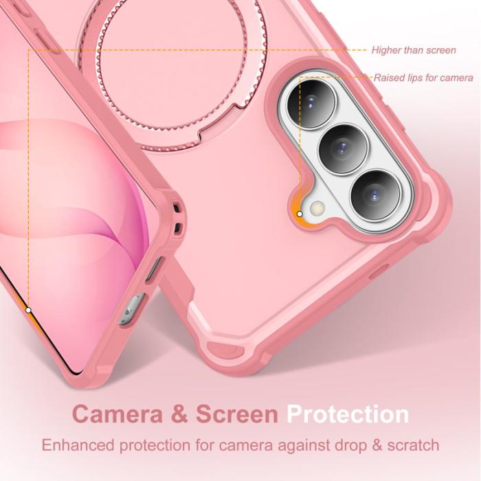 OEM - Mobilskal för Samsung Galaxy S26 Magnetiskt Kickstand TPU + PC - Rosa