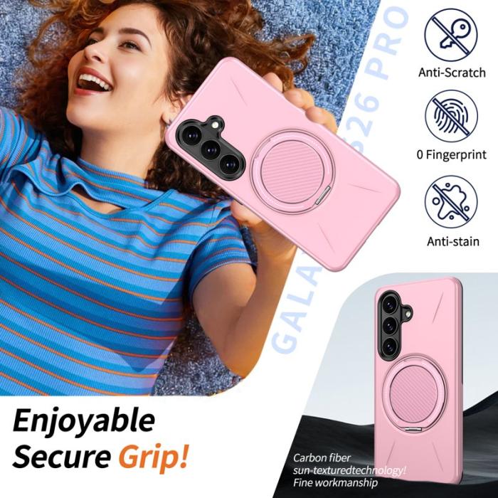 OEM - Mobilskal för Samsung Galaxy S26 Magnetiskt Kickstand TPU + PC - Rosa