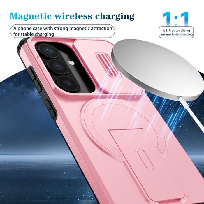 OEM - Mobilskal för Samsung Galaxy S26 Magnetiskt PC + TPU Kickstand - Rosa