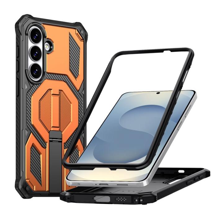 OEM - Mobilskal för Samsung Galaxy S26 Plus Magnetiskt TPU + PC Kickstand - Orange