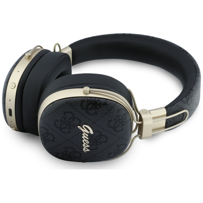 Guess - Guess On-Ear Hörlurar Bluetooth ENC Metal 4G Script Logo - Svart