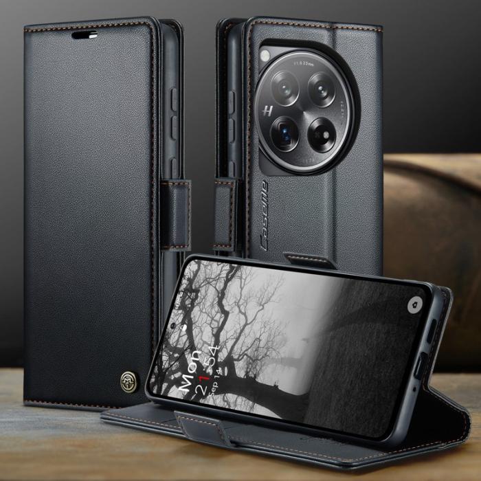 Caseme - CASEME 023 Konstläder Plånboksfodral till OnePlus 12 5G med RFID-Skydd - Svart