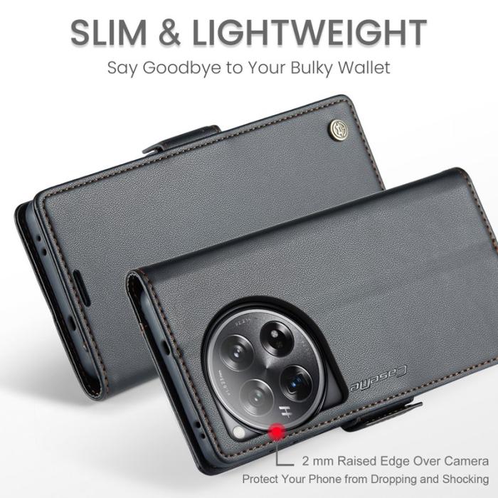 Caseme - CASEME 023 Konstläder Plånboksfodral till OnePlus 12 5G med RFID-Skydd - Svart