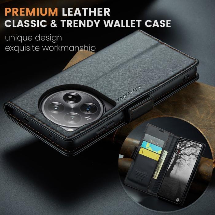 Caseme - CASEME 023 Konstläder Plånboksfodral till OnePlus 12 5G med RFID-Skydd - Svart