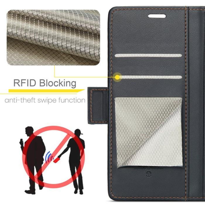 Caseme - CASEME 023 Konstläder Plånboksfodral till OnePlus 12 5G med RFID-Skydd - Svart